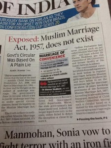 toi on Muslim marriage act