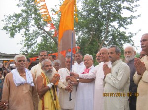  WELCOME AT BORDER: 'Bharat Parikrama Yatra', headed by RSS Former functionary Sitarama Kedilaya at border of Gujarat and Rajasthan on July-3-2013