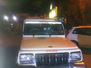 Police Jeep was attacked
