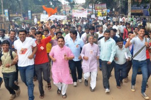 BJP State President Prahlad Josji, RSS Sah Pranth Karyavah Sridhar Nadiger joined RUN FOR BHARATH