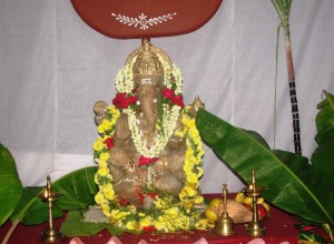 Idol of Sri Ganesha at RSS Headquarters, Keshavakrupa, Bangalore, Sept-09-2013