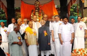 Vice President Hamid Ansari at the unveiling ceremony of the statue of Swami Vivekananda at Thiruvananthapuram.