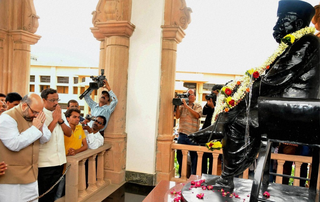 BJP ChiefAmit Shah paid his tributes to 'Smruti Mandir' Samadhi of RSS founder Dr Keshava Baliram Hedgewar on July 18, 2014