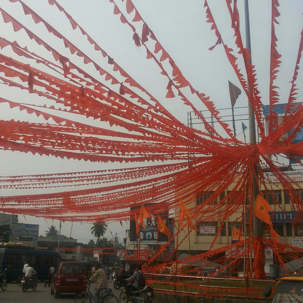 Shivamogga City drenched in Saffron, ready for Sunday's spectacular Sanchalan