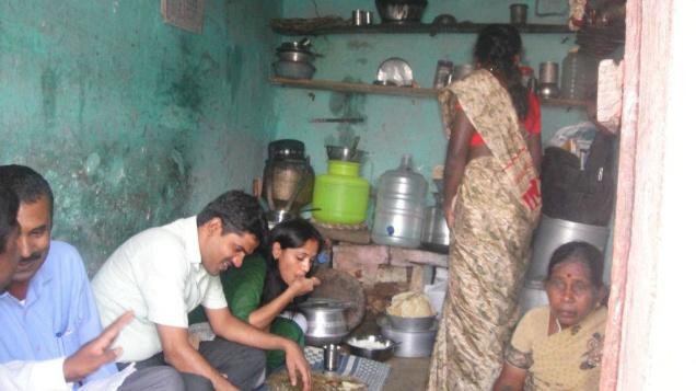 IAS officer DK Ravi and his wife Kusuma having a meal at a Dalit’s home last year