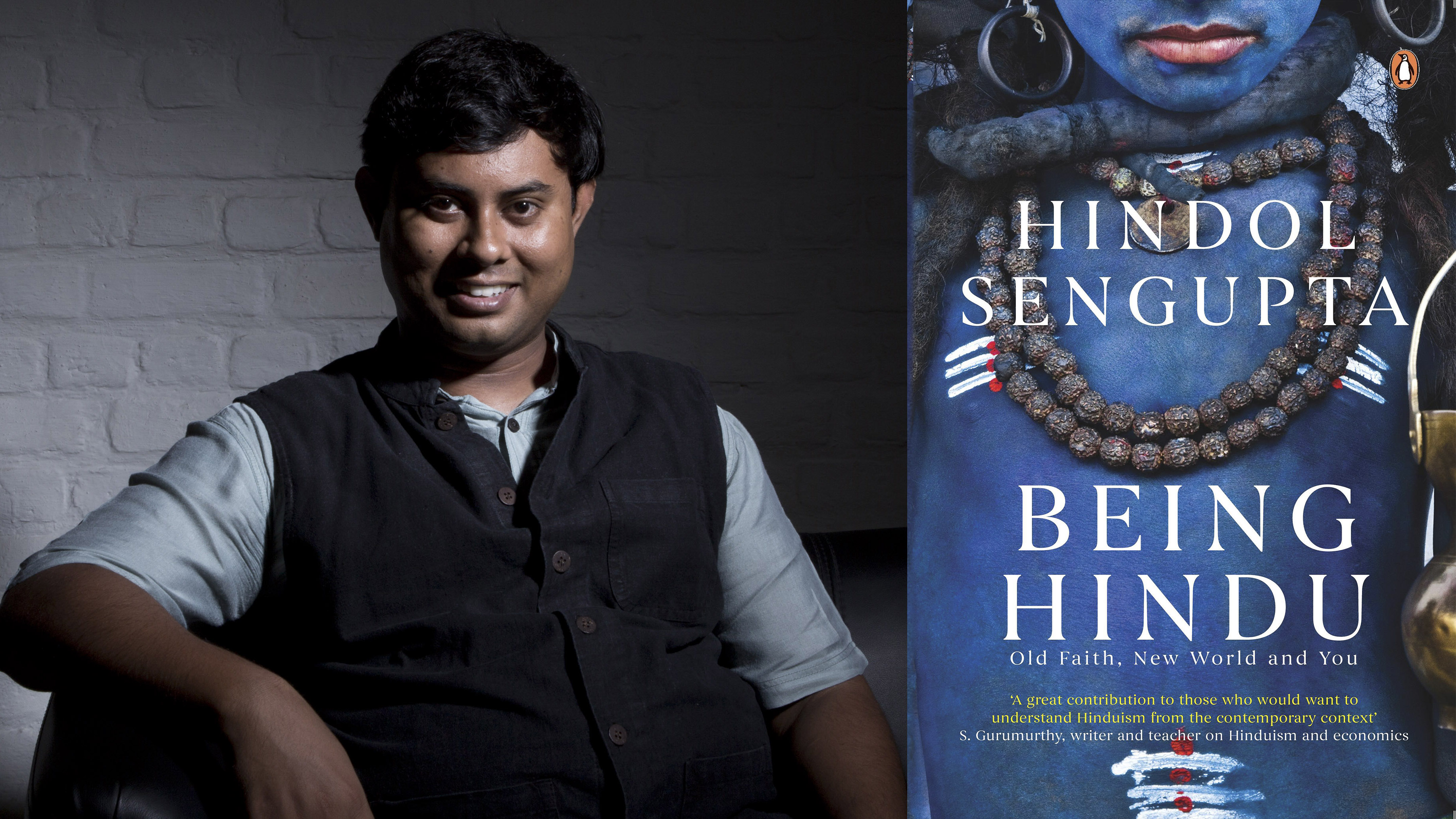 Author Hindol Sengupta with his book BEING HINDU