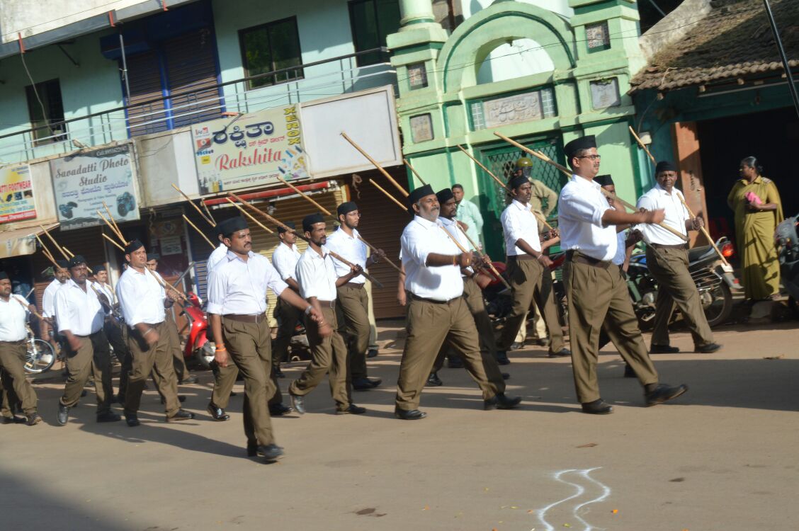 Spectacular RSS Path Sanchalan (RouteMarch) held at Dharawada in Karnataka.