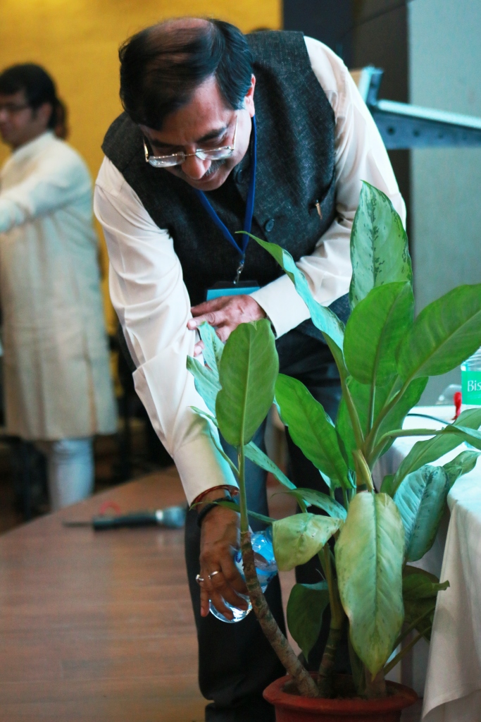 Tarun Vijay inaugurated the Social Media Meet by watering the Plant