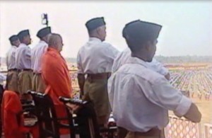Balagangadhara Swamiji at  inaugural ceremony of the mammoth RSS Conclave Samarasata Sangam in 2002 at Nagawara, Bangalore