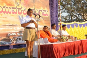 Mangesj Bhende, RSS Akhil Bharatiya Sah Vyavastha Pramukh speaking